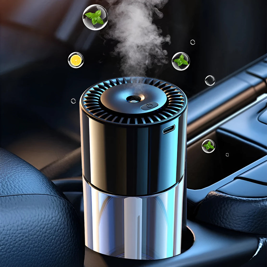 USB plug-in spray perfume humidifier with glass perfume seat in Classic Ocean colour