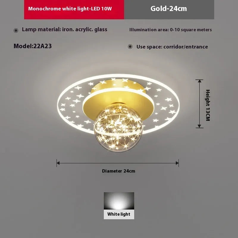 Modern simplicity LED ceiling lamp body in black, gold, or white finish for hallway and corridor installation with 220V support