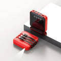 Black or red square power bank with built-in data cable, 20000mAh or 10000mAh capacity.