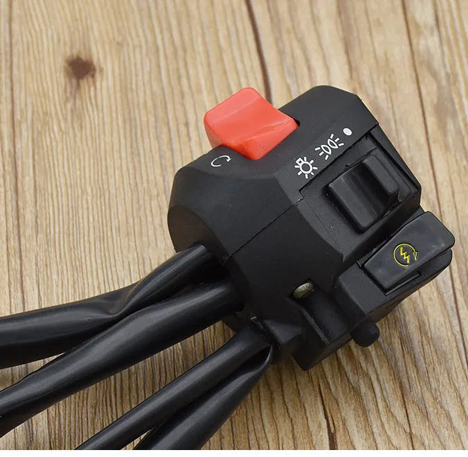 Zongshen Longxin tricycle handlebar switch kit right seat type with 47cm colour coded wires