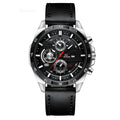 Men's waterproof quartz watch with business calendar display in multiple colour variations