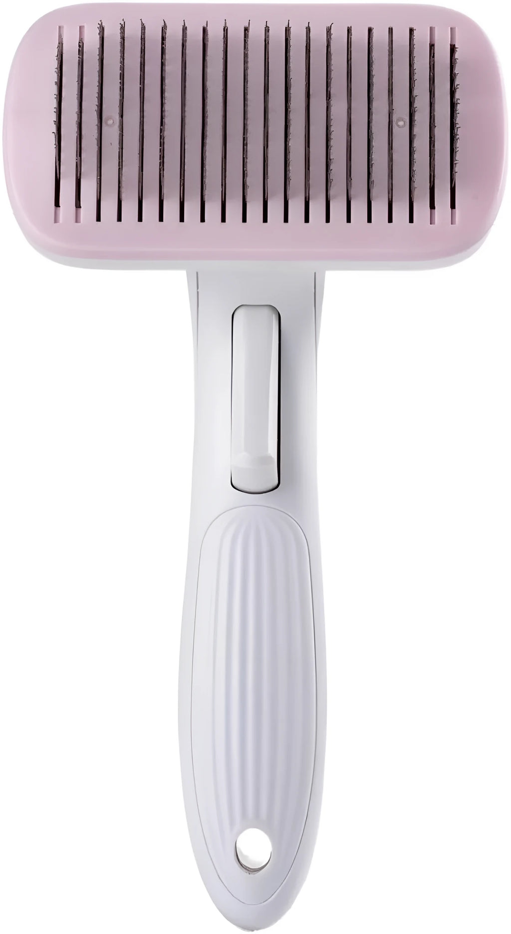 Automatic pet hair removal comb for dogs and cats with needle comb system in blue colour