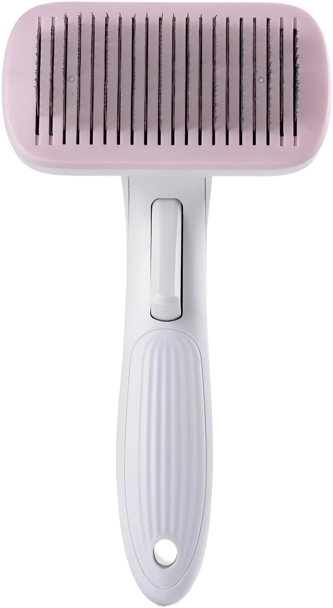 Automatic pet hair removal comb for dogs and cats with needle comb system in blue colour