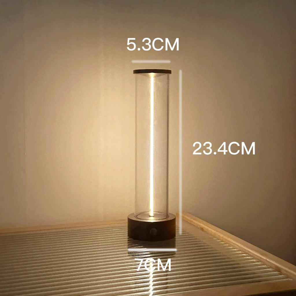 Slender white USB LED light strip with magnetic base on a metal surface