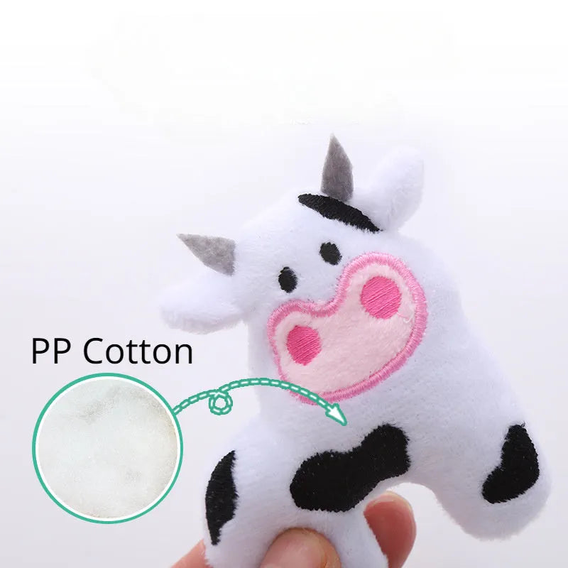 Plush cat toy shaped like animal with catnip for interactive pet play