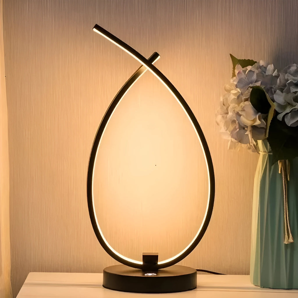 Black or white USB table lamp 30cm tall with touch or push button switch