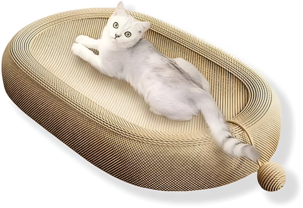 Extra large sisal cat scratching board with integrated lounge platform for XL cats
