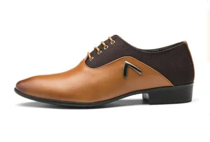 Men's black Oxford shoes with low-cut PU upper and rubber sole