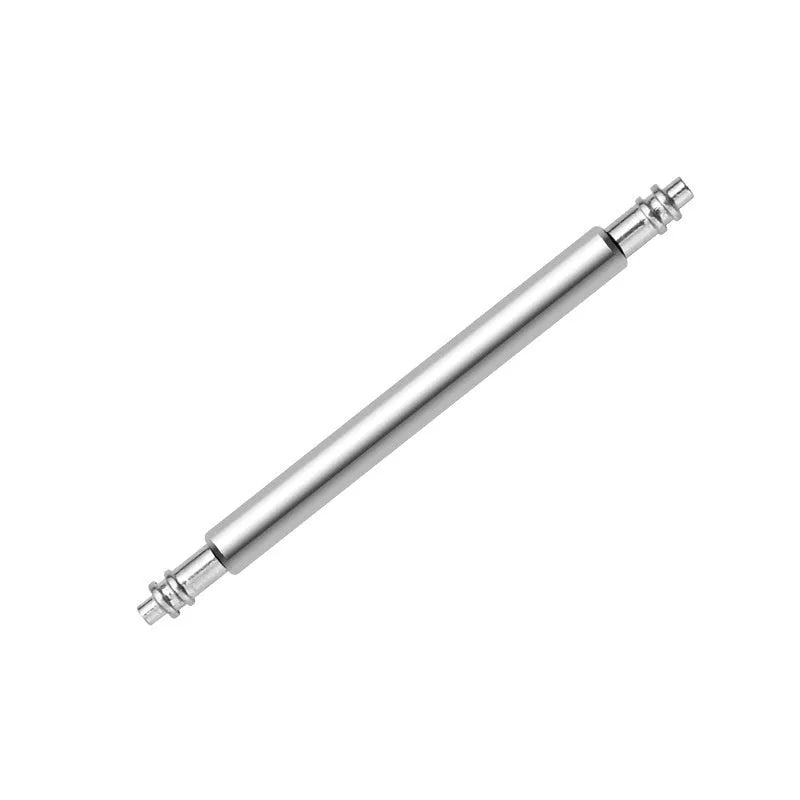 Watch repair parts set showing bolts, auricular needles, springs, and shafts in sizes 21mm to 26mm