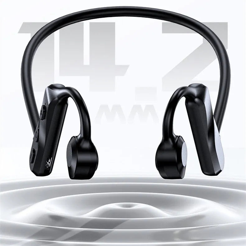 Bone conduction in-ear wireless earphones in carbon fibre black with bio-titanium speaker
