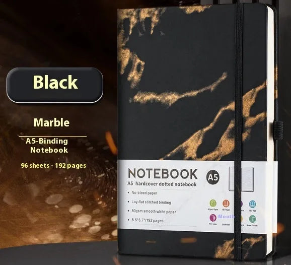 A5 soft skin-feel PU leather diary with strap closure and horizontal ruled pages in multiple colour options