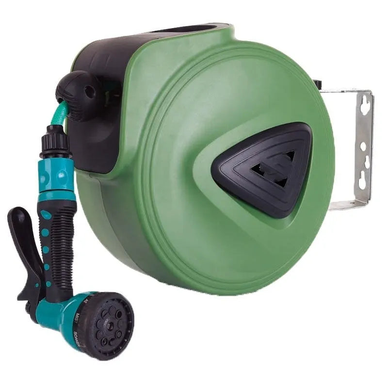 Automatic retractable hose reel with 10 metre PVC water pipe for car wash and garden use