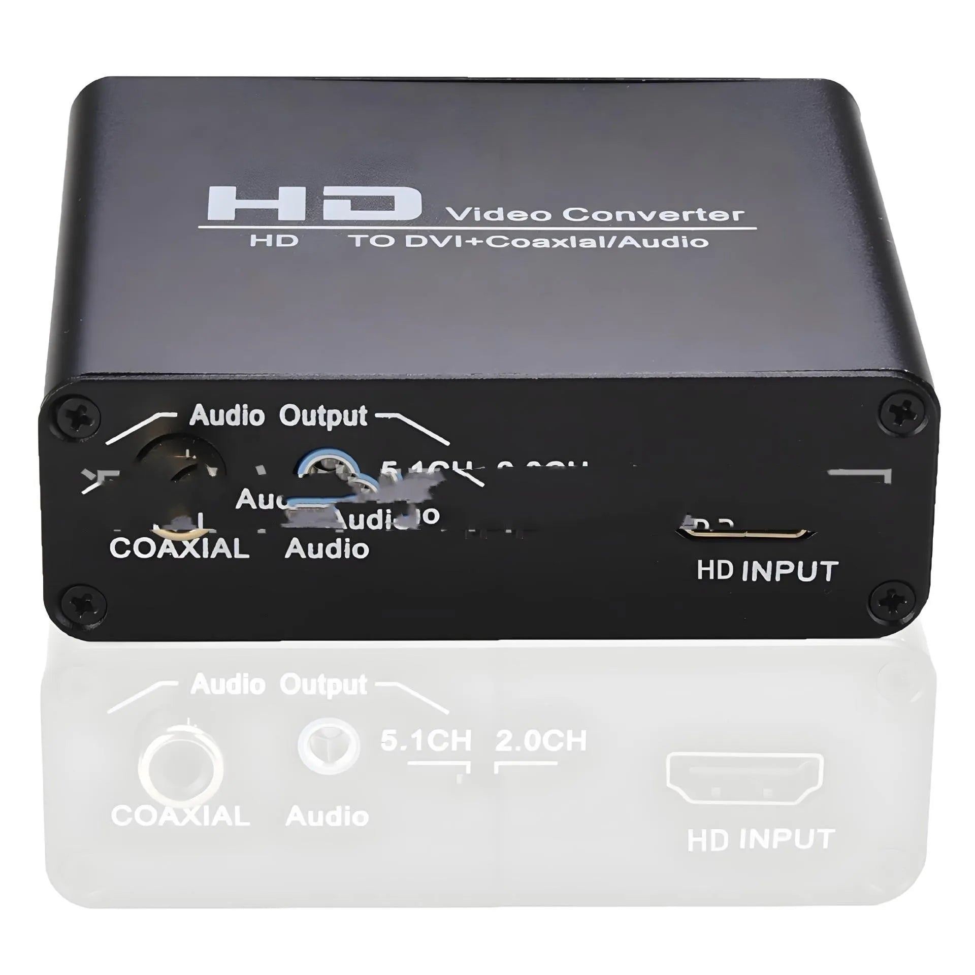 Black HDMI to DVI converter with coaxial 35 audio output and 1.5 metre cable