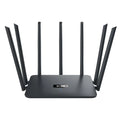Black and white dual-frequency 5G Gigabit router with multiple antennas for through-wall WiFi coverage