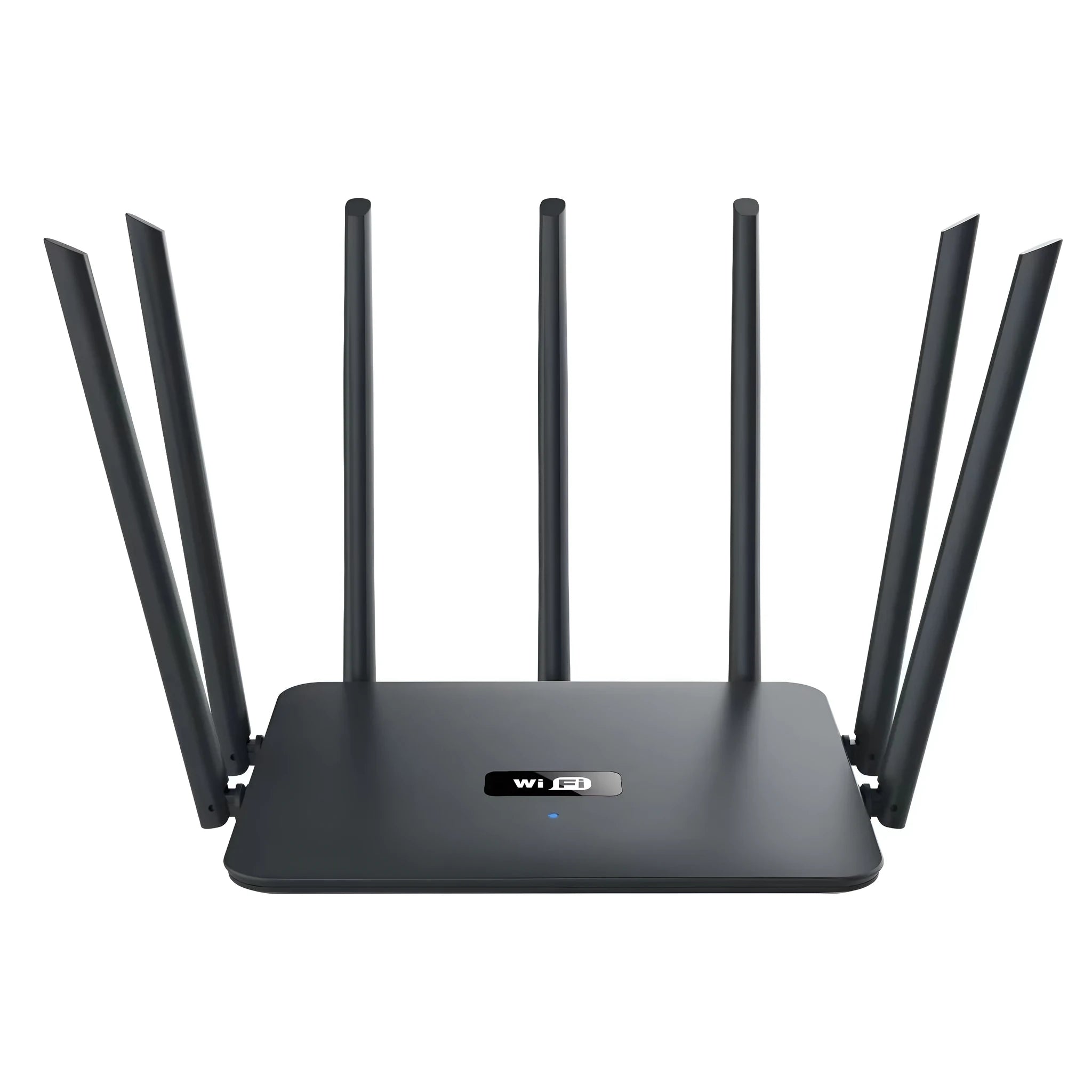 Black and white dual-frequency 5G Gigabit router with multiple antennas for through-wall WiFi coverage