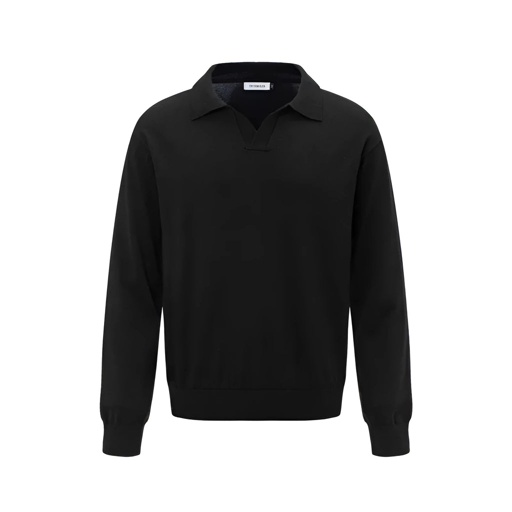Loose pullover sweater in acrylic-blend fabric available in black, dark grey and creamy white