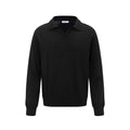 Loose pullover sweater in acrylic-blend fabric available in black, dark grey and creamy white