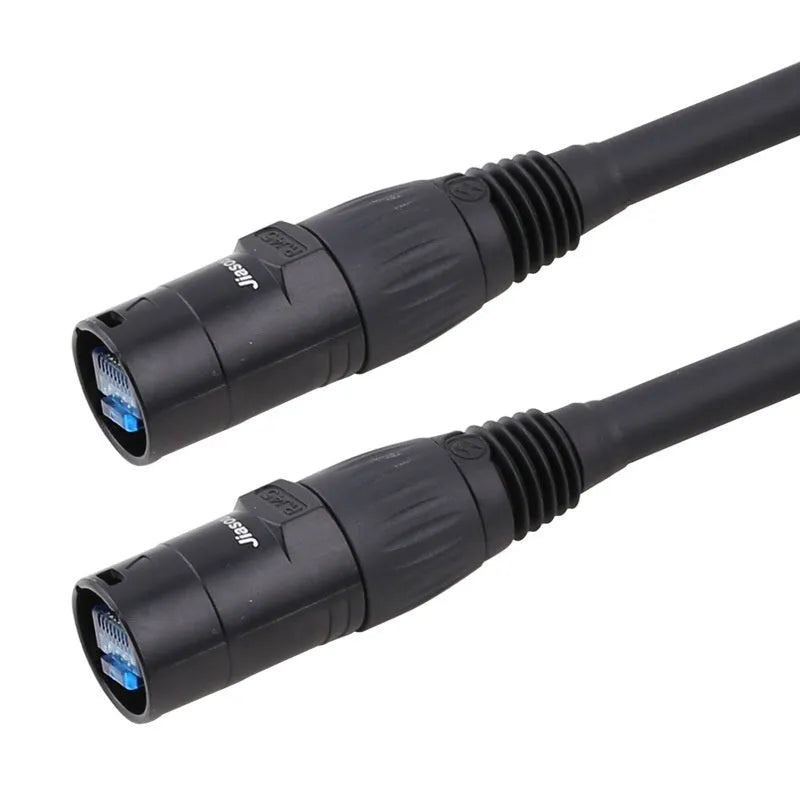 10-metre long grey Cat6 RJ45 Ethernet cable with connectors on a white background