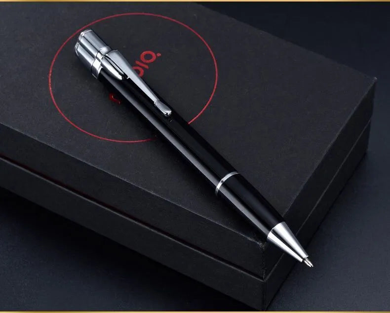 A slim metal pen-style jet flame lighter in a choice of colours, shown with a windproof blue flame.