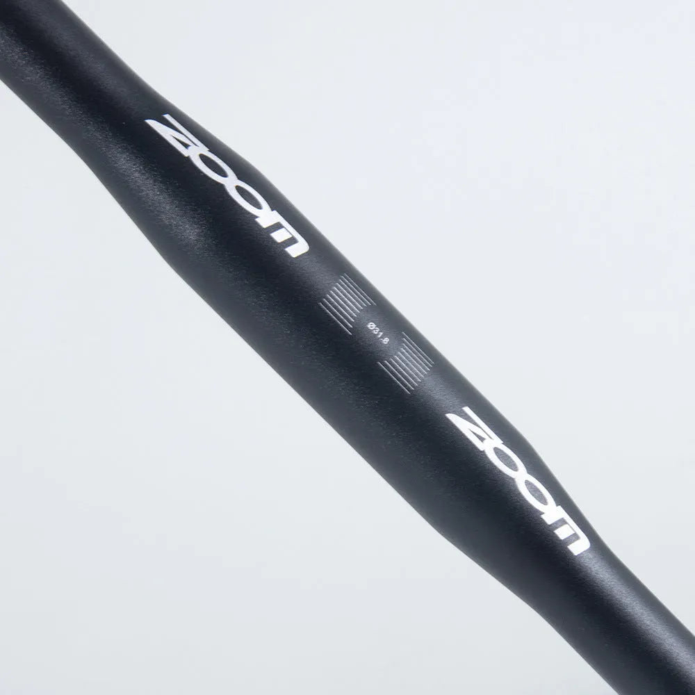 Black aluminium alloy bent handlebar for road bikes with 420mm width and 31.8mm clamp