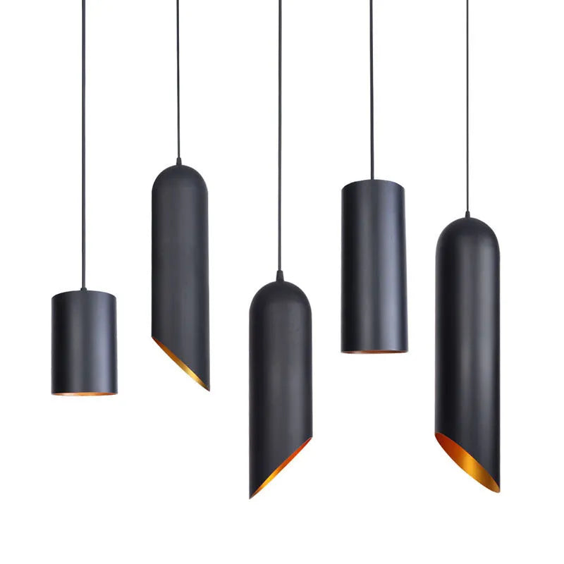 Retro iron art chandelier with matte black finish and exposed bulb design