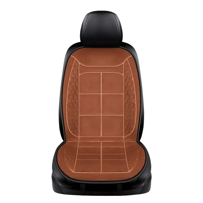 Auto heating cushion for car seats in beige, black, or coffee brown colours