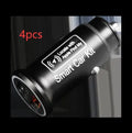 Black car charger GPS vehicle locator made from ABS plastic on a white background.