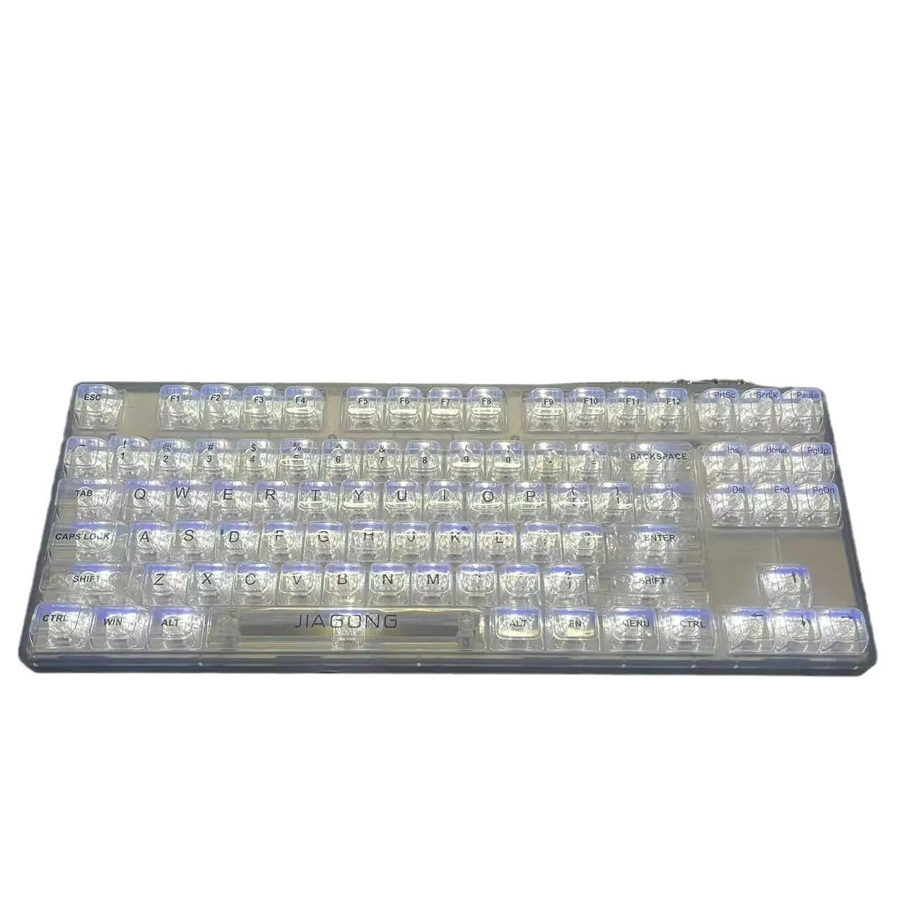 Transparent mechanical keyboard key cap set with 132 keys for MX stem compatibility