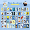 American retro cartoon sticker book showing six colour themes with 4x6cm copper board paper adhesive sheets