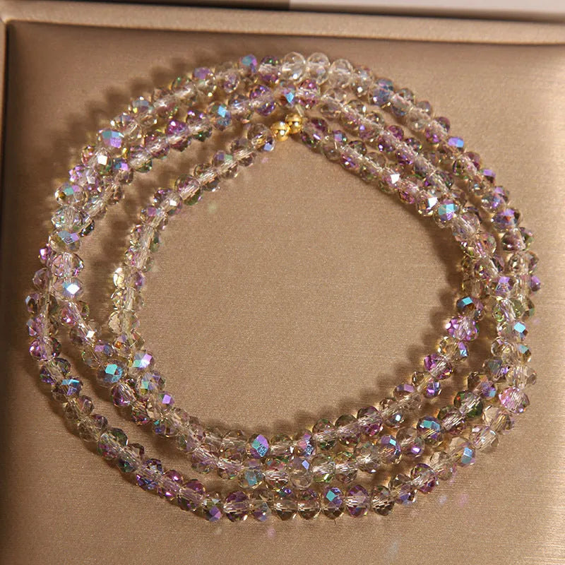 New Chinese Style multi-layer champagne crystal bracelet women light luxury three-circle design