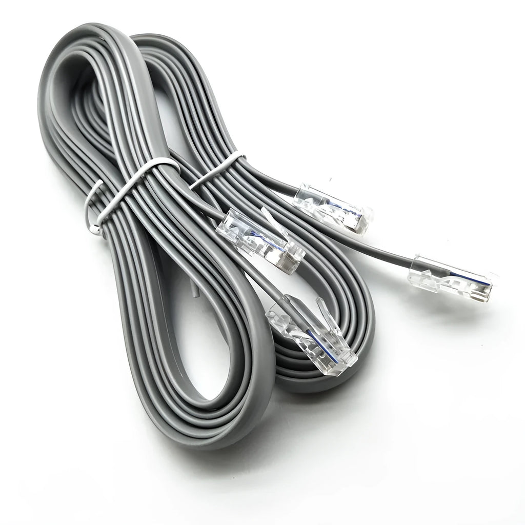 Silver grey 2-metre CAT6 Ethernet cable with RJ-45 connectors