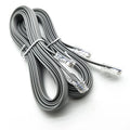 Silver grey 2-metre CAT6 Ethernet cable with RJ-45 connectors