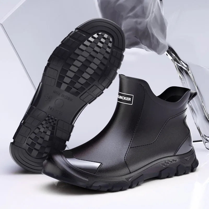 PVC low-tube outdoor wading shoes with non-slip soles in various colour options