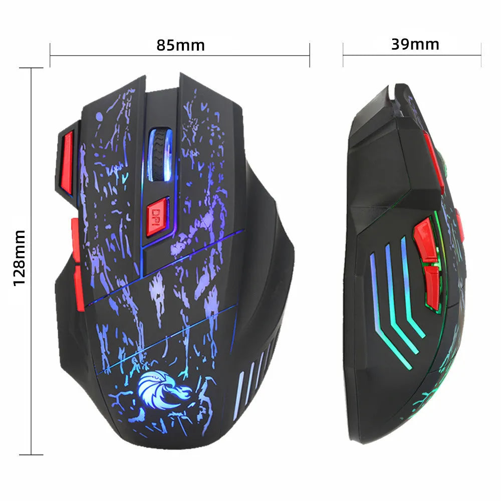 Colourful RGB gaming mouse with ergonomic design and USB cable for desktop gaming