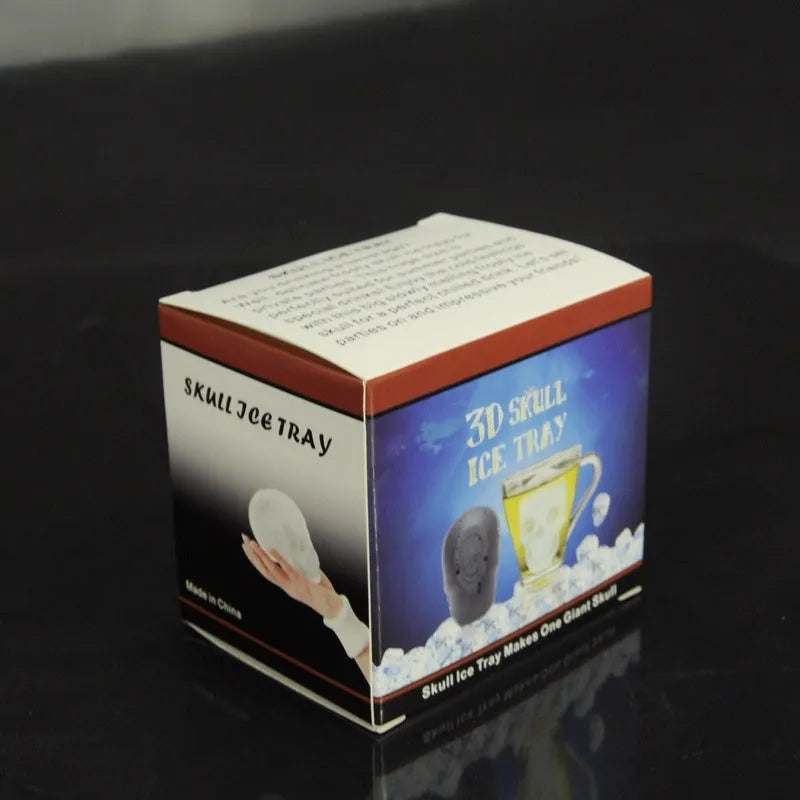 Silicone Halloween skull ice cube tray showing 3D mould cavities