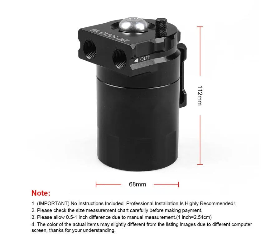 Aluminium alloy oil separator catch can for Ford Expedition in black, red, blue, silver options