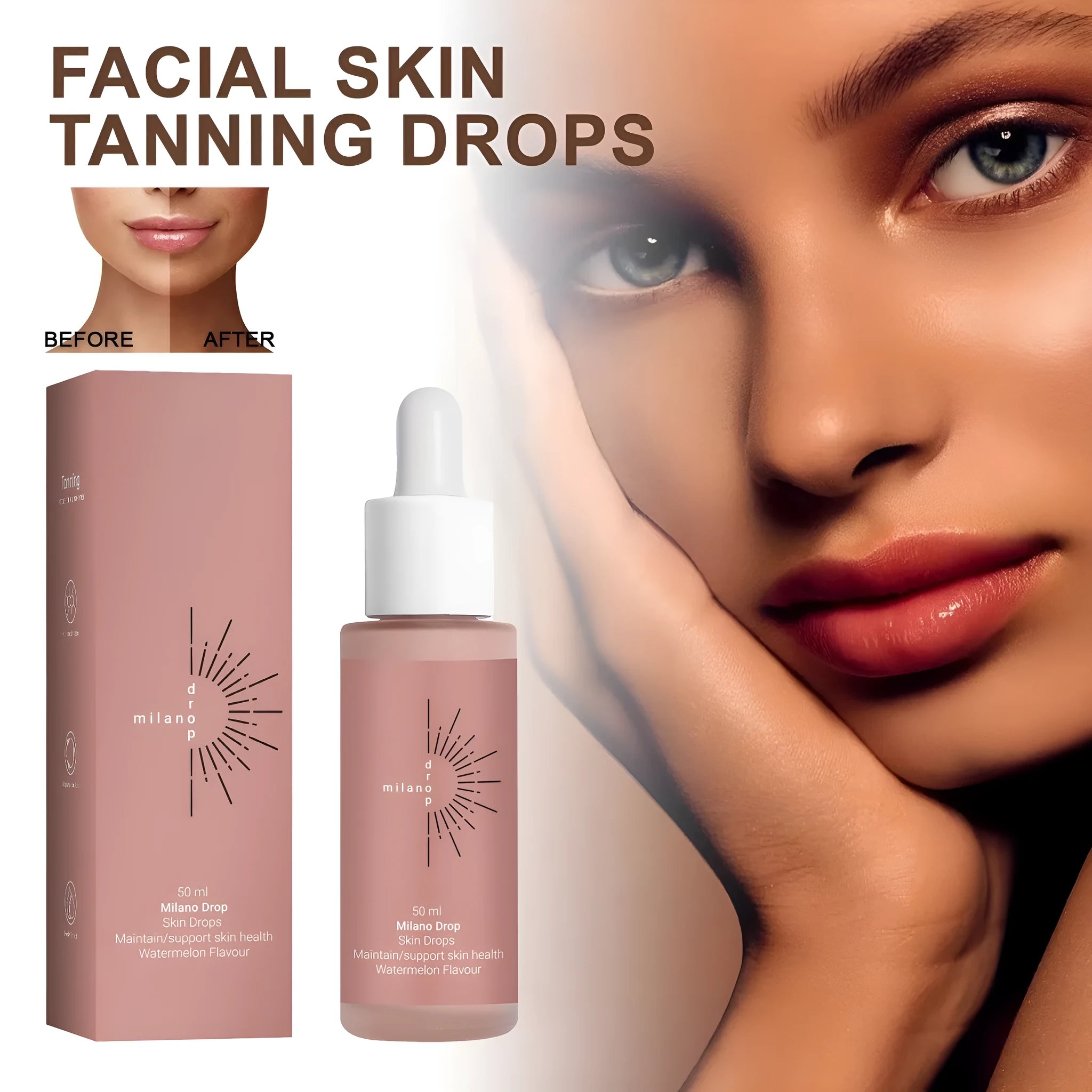 50ml dark bronzer self tanning serum drops in mi Lian colour box version for face body