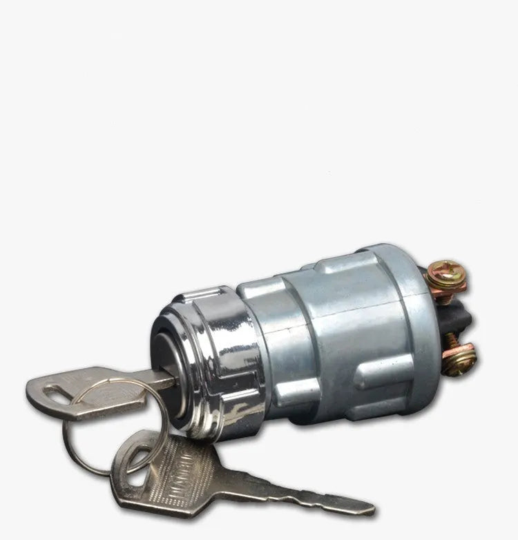 Copper automotive ignition switch with key for trucks and forklifts.