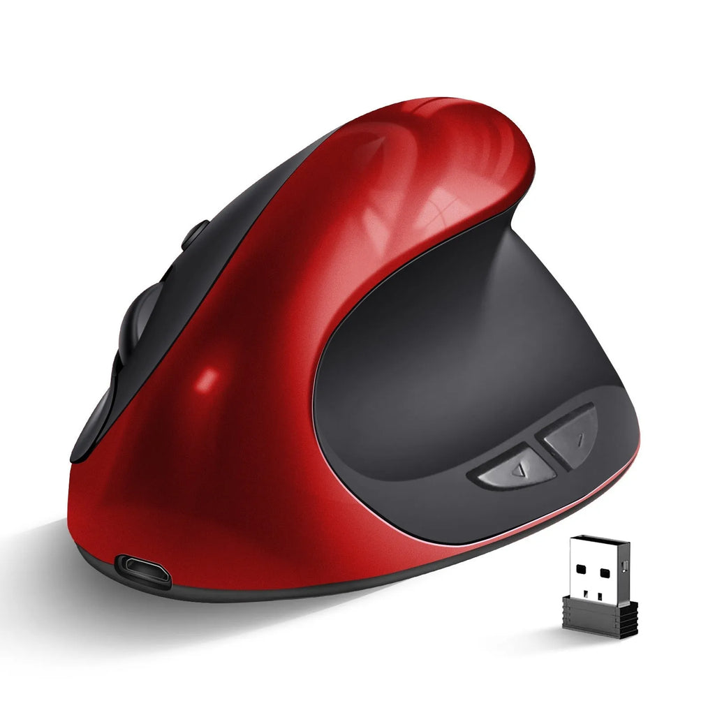 Vertical ergonomic computer mouse with wireless charging capability