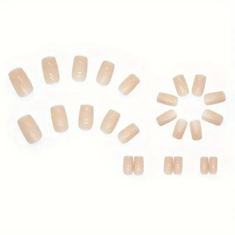 Plastic false nail art set in solid colour MY119, cute style for ladies.
