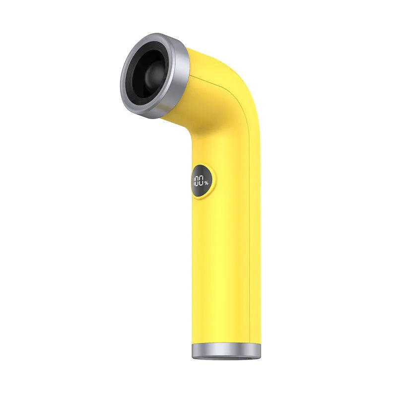 Creative bladeless turbine desk fan in apricot, pink, or yellow colour.