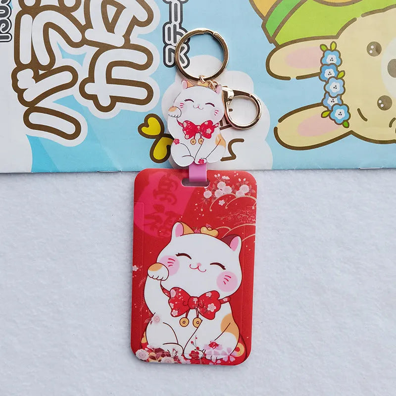 Lucky Cat certificate set with plastic sleeve and decorative ferrule pendant for document protection