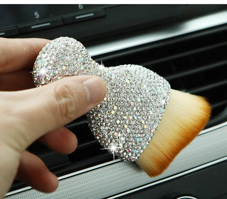 Car interior soft PVC cleaning brush for dashboard and air vent dust removal in three colour options