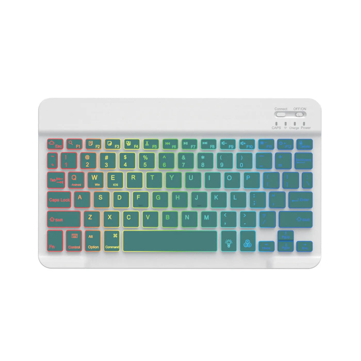 10-inch Bluetooth wireless keyboard with colourful backlight for tablet and mobile phone