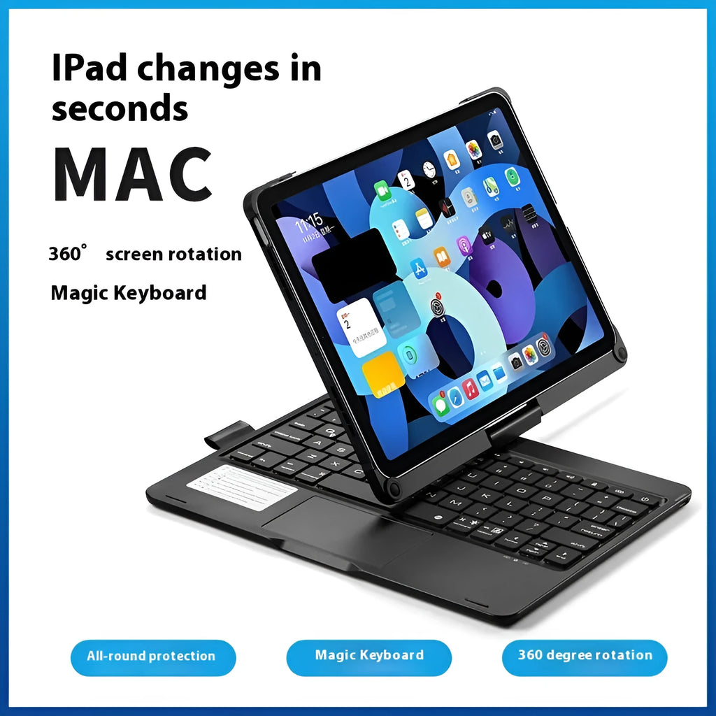 Miaocontrol Bluetooth keyboard with rotating stand for iPad Pro and iPad Air in rose gold, silver, or black