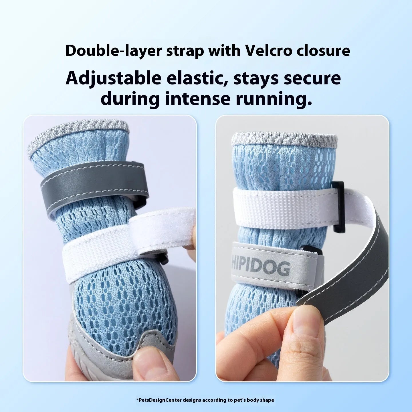 Summer breathable anti-scald dog shoes in Bondi Blue cartoon style for paw protection