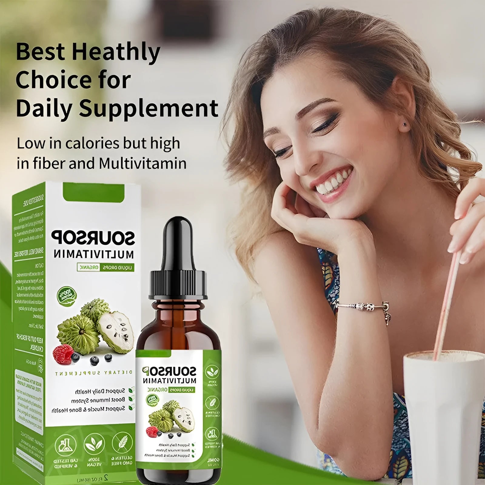 60ml bottle of prickly fruit and lychee flavoured edible care drops with applicator