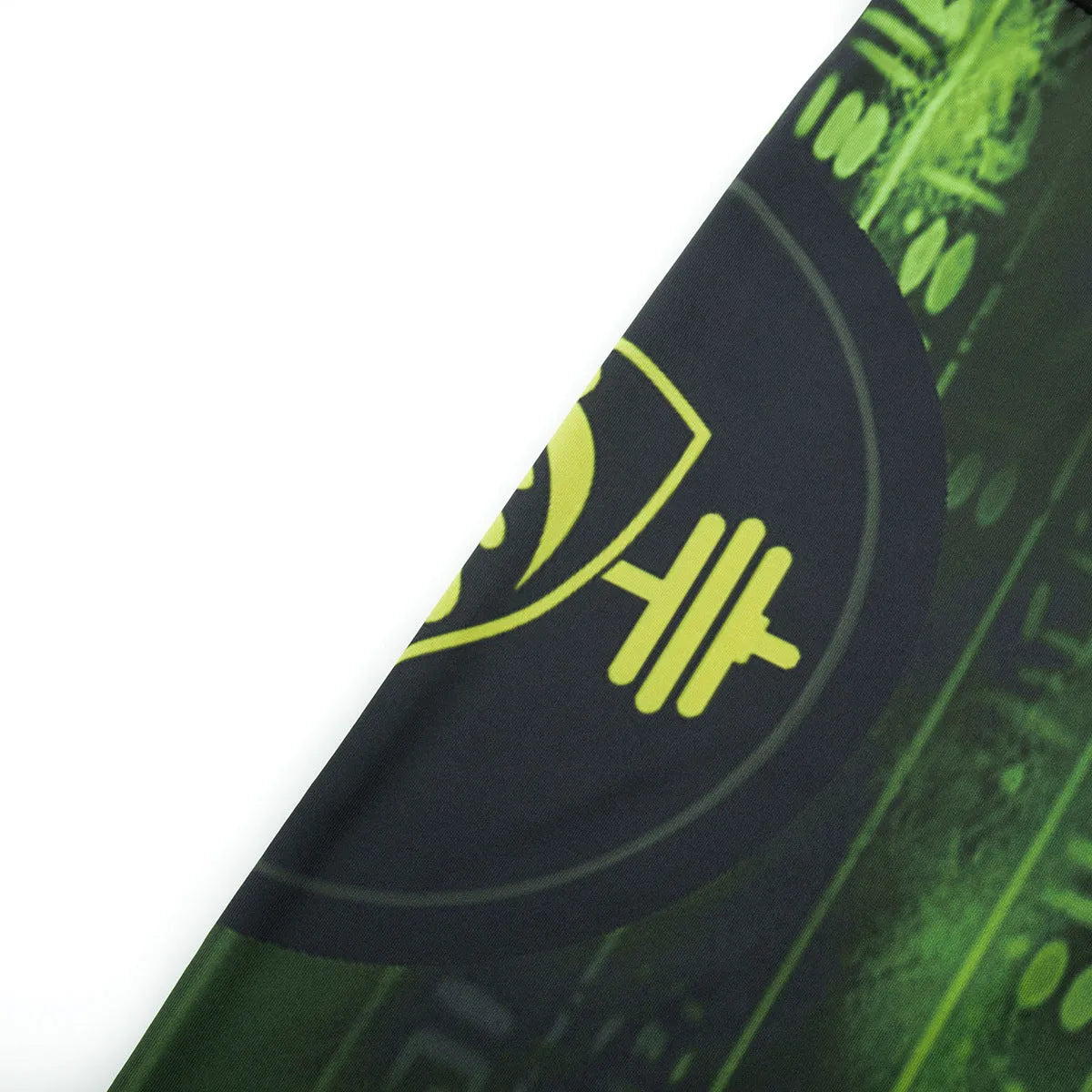 Men's slim-fit sports suit with printing pattern and stretch fabric for athletic activities