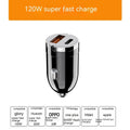 Black zinc alloy 200W car charger with USB port and charging cable for vehicle use