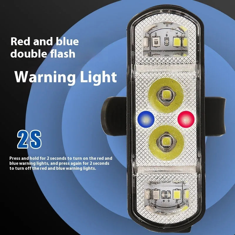 Black ABS bicycle headlight with XPG-LED lamp bead and rechargeable battery